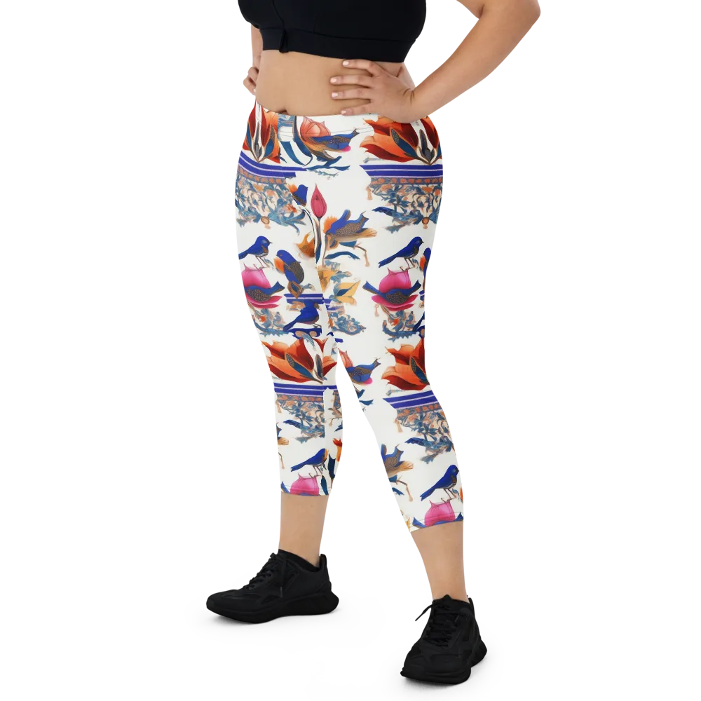 Emberwing Garden on Capri Leggings — Front