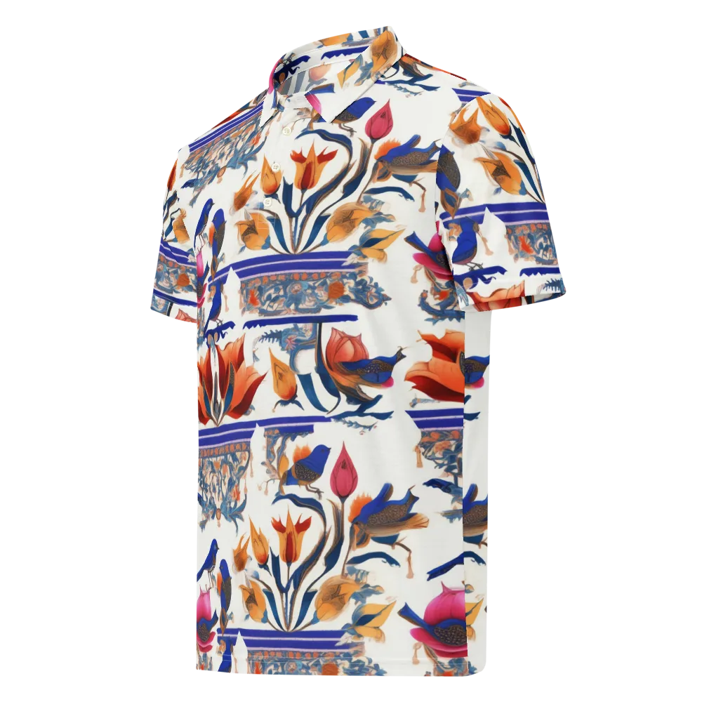Emberwing Garden on Men's Slim Fit Polo Shirt — Left Front