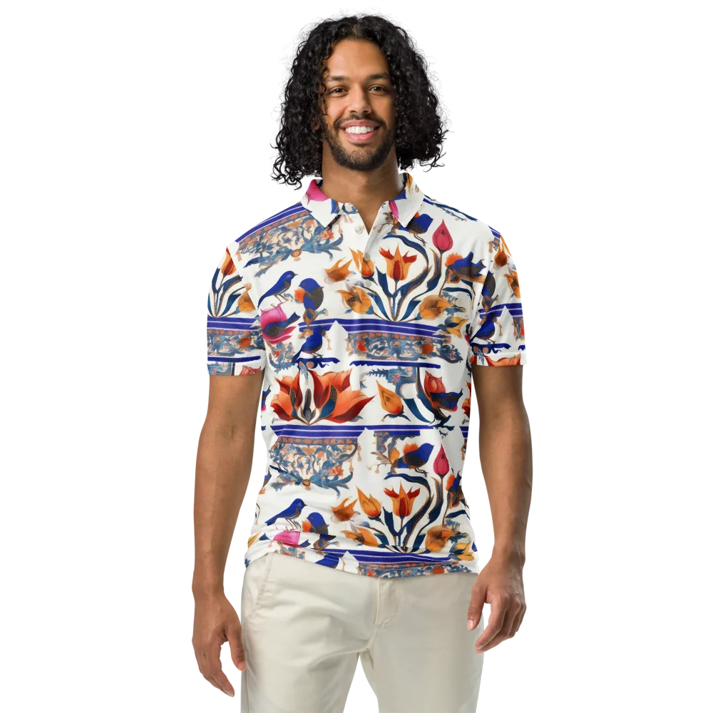 Emberwing Garden on Men's Slim Fit Polo Shirt — Front