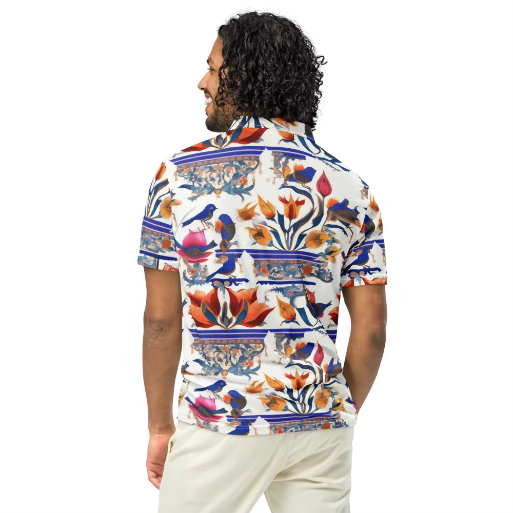 Emberwing Garden on Men's Slim Fit Polo Shirt — Back