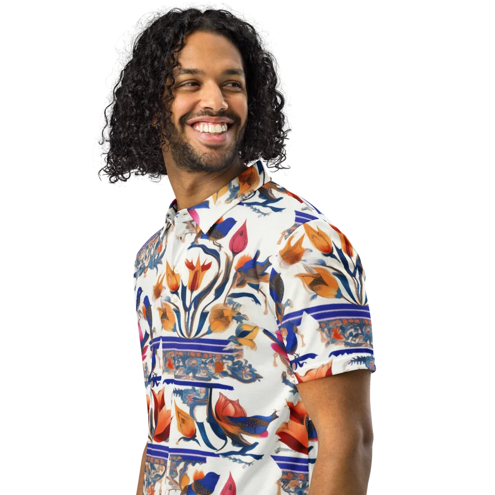 Emberwing Garden on Men's Slim Fit Polo Shirt — Left Front