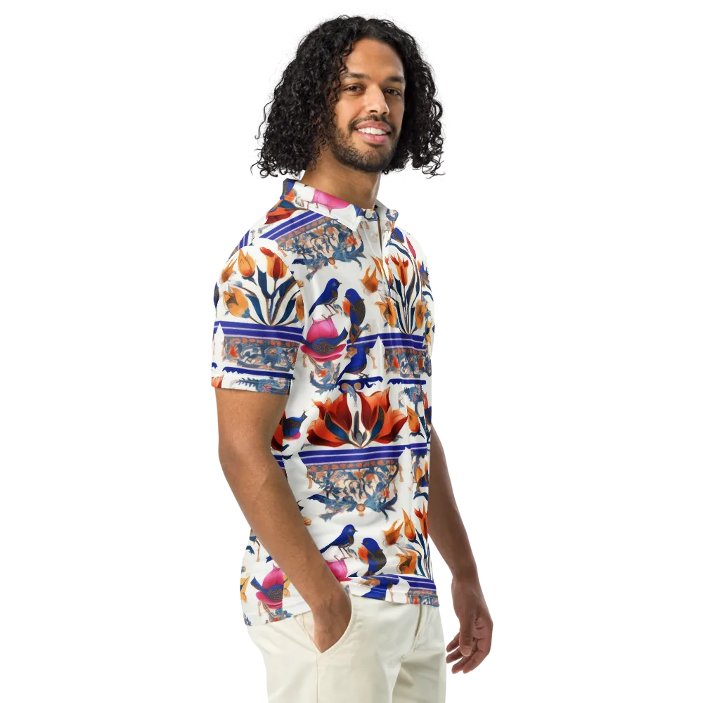 Emberwing Garden on Men's Slim Fit Polo Shirt — Right Front