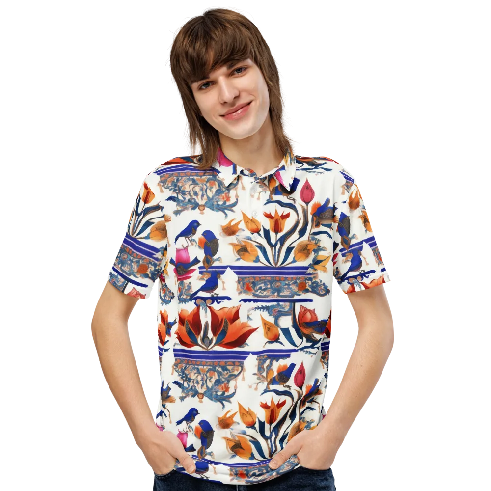 Emberwing Garden on Men's Slim Fit Polo Shirt — Front