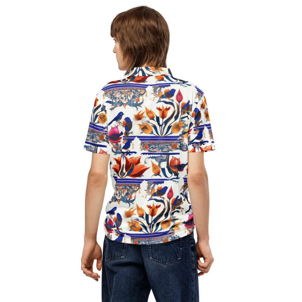 Emberwing Garden on Men's Slim Fit Polo Shirt — Back