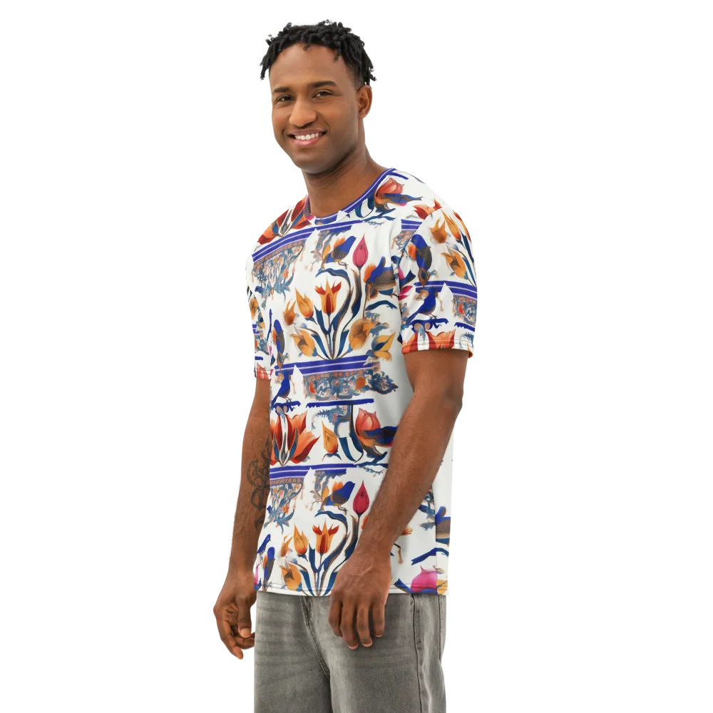 Emberwing Garden on Men's Cotton Crew Neck T-Shirt — Left Front