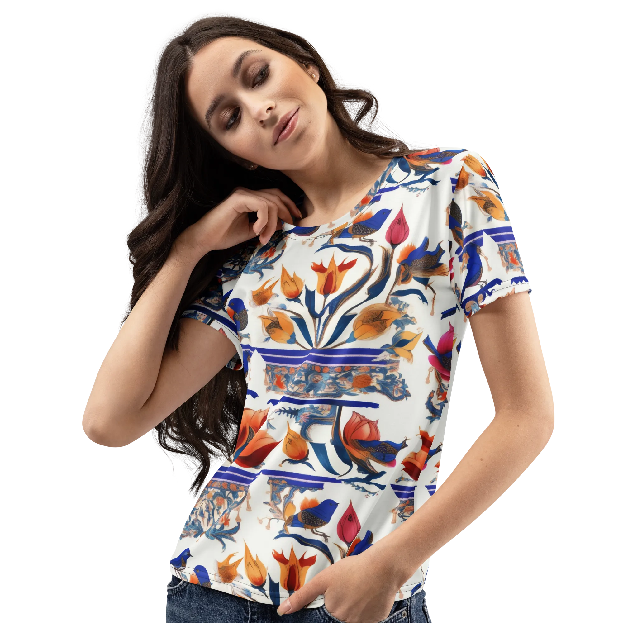 Emberwing Garden on Women's Crew Neck T-Shirt — Left Front