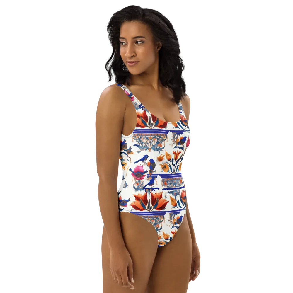 Emberwing Garden on One-Piece Swimsuit — Right