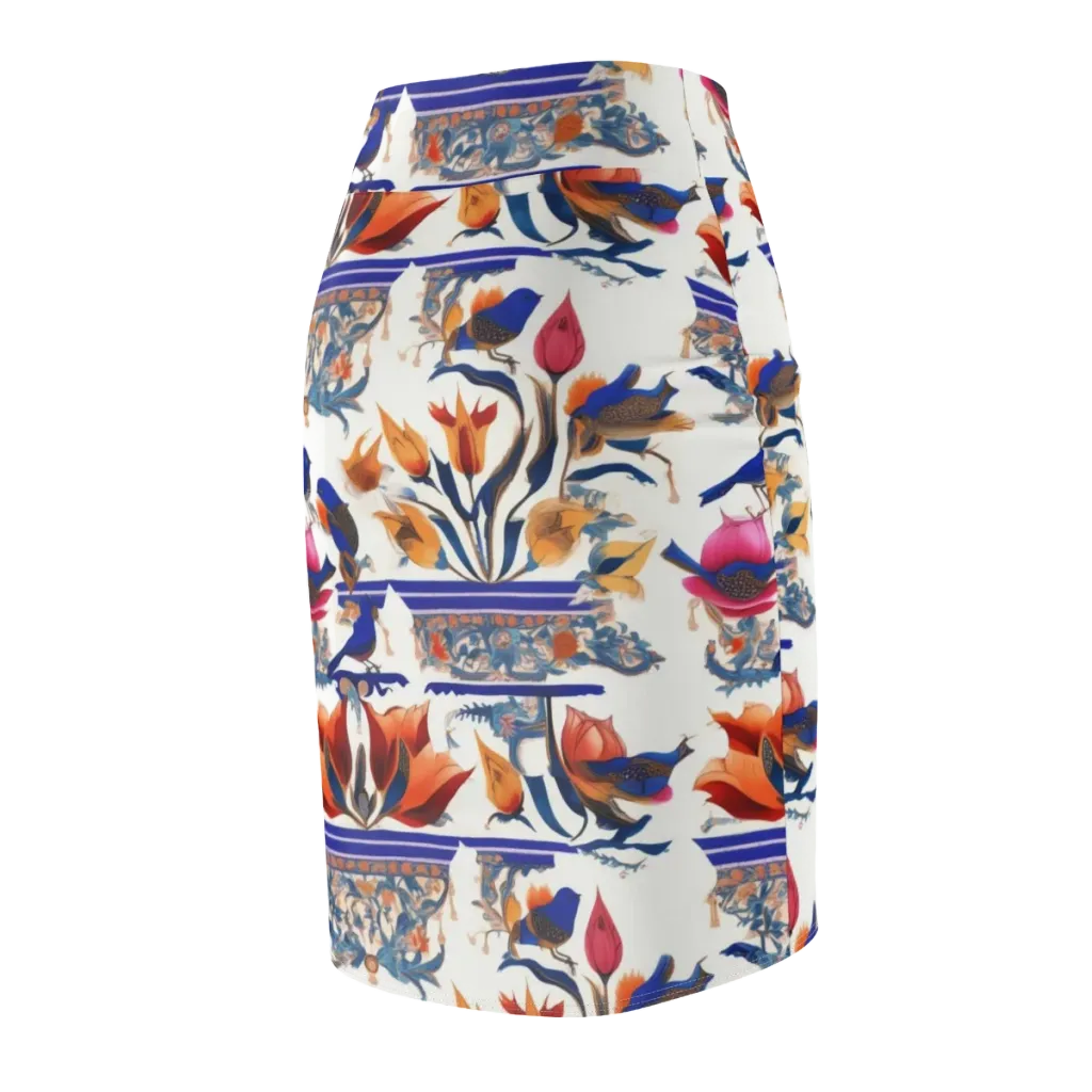 Emberwing Garden on Pencil Skirt — Back Side