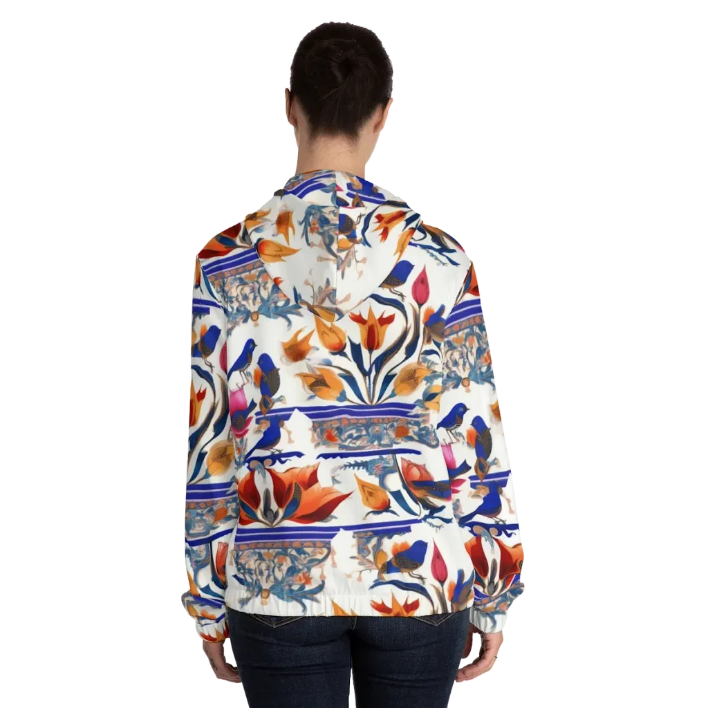 Emberwing Garden on Women's Full-Zip Hoodie — Back On Person