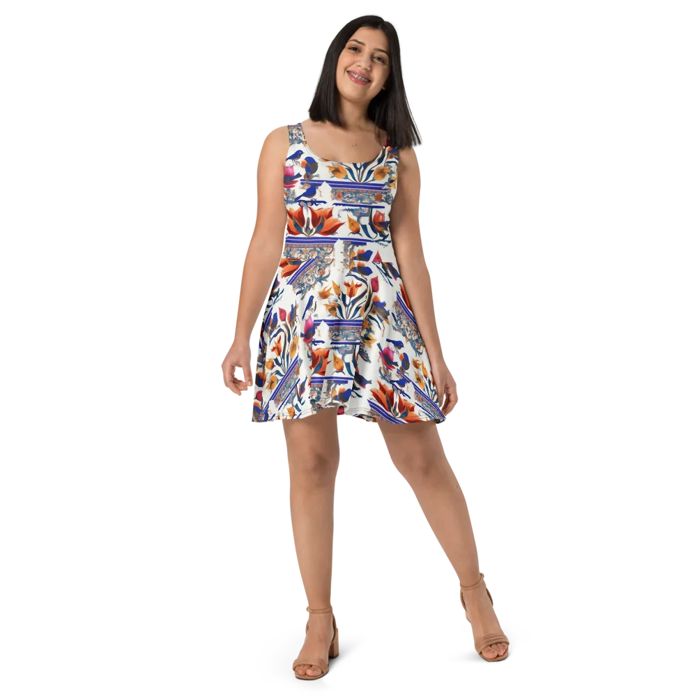 Emberwing Garden on Skater Dress — Front