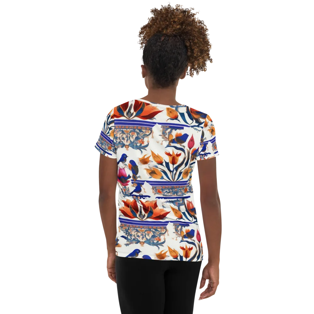 Emberwing Garden on Women's Athletic T-Shirt — Back