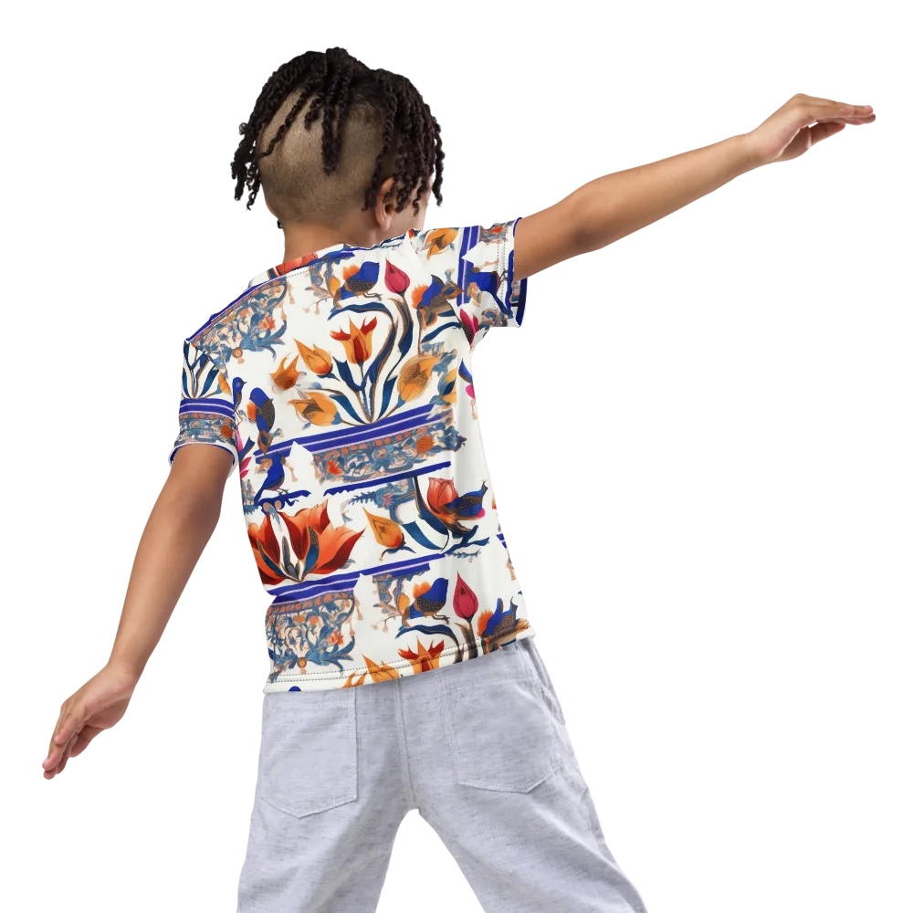 Emberwing Garden on Kids Crew Neck T-Shirt — Back