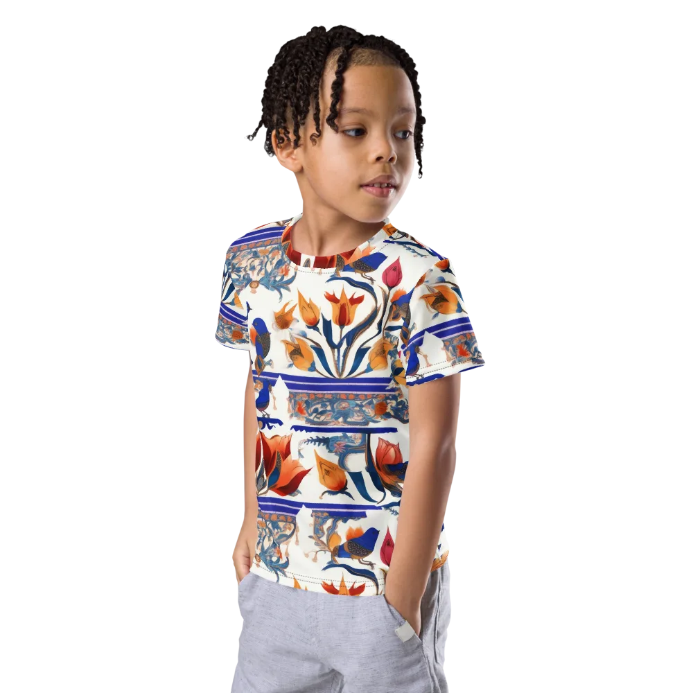 Emberwing Garden on Kids Crew Neck T-Shirt — Left Front