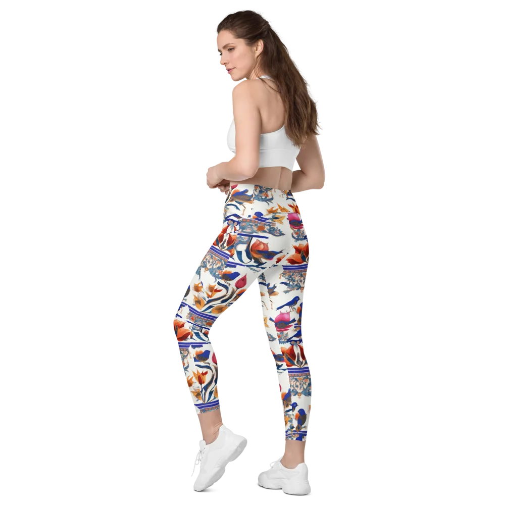 Emberwing Garden on Leggings with Pockets — Left Back