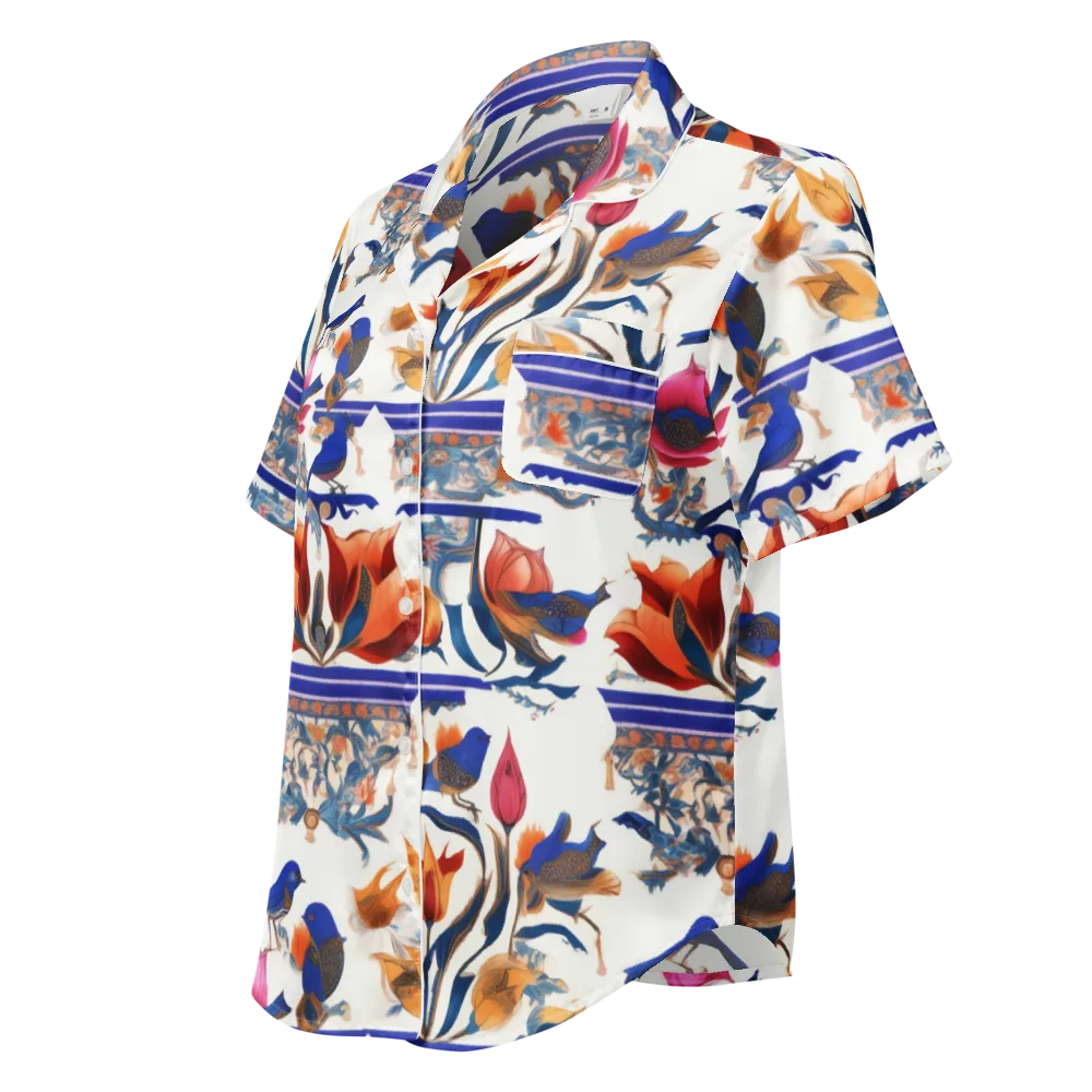 Emberwing Garden on Women's Short Sleeve Pajama Top — Left Front
