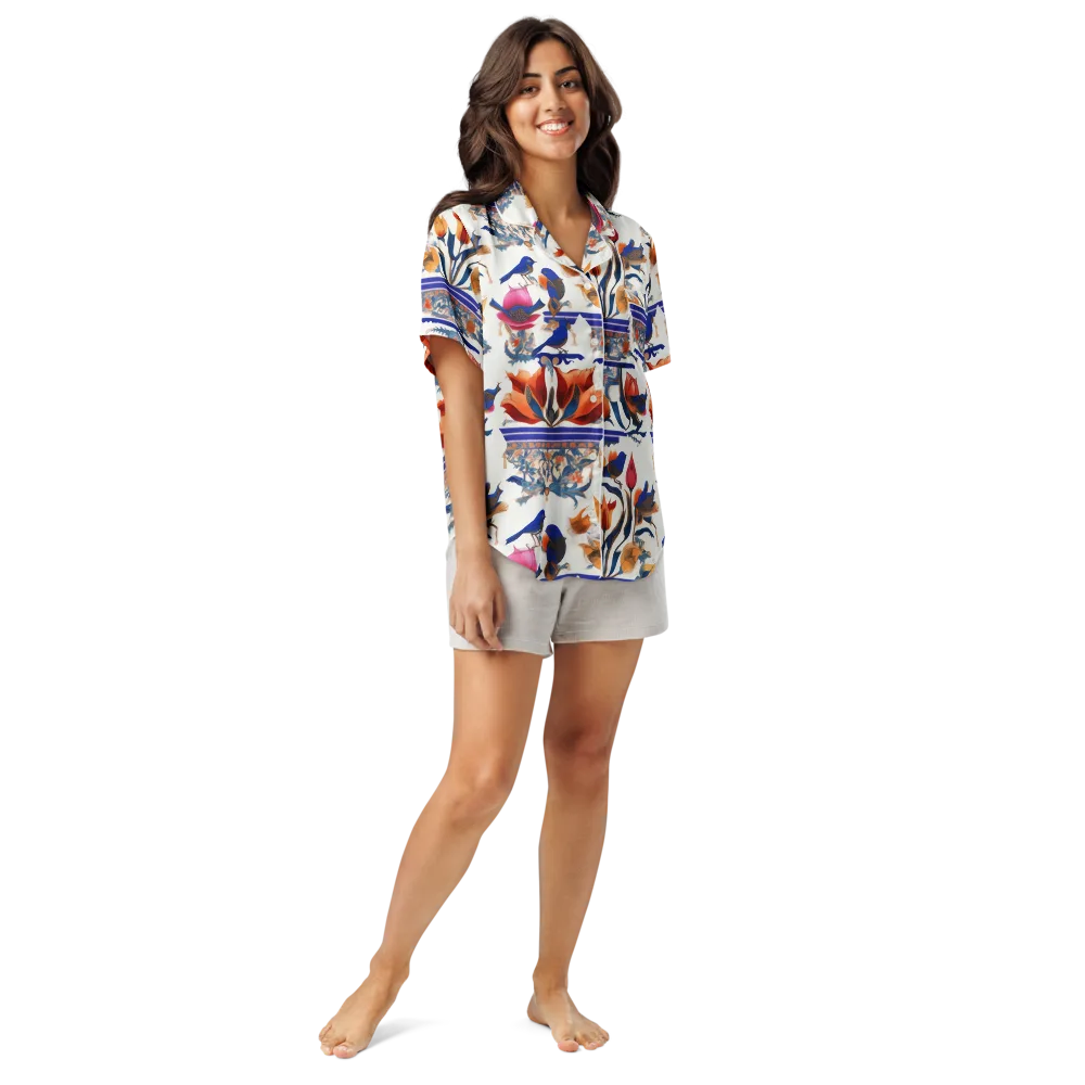 Emberwing Garden on Women's Short Sleeve Pajama Top — Front