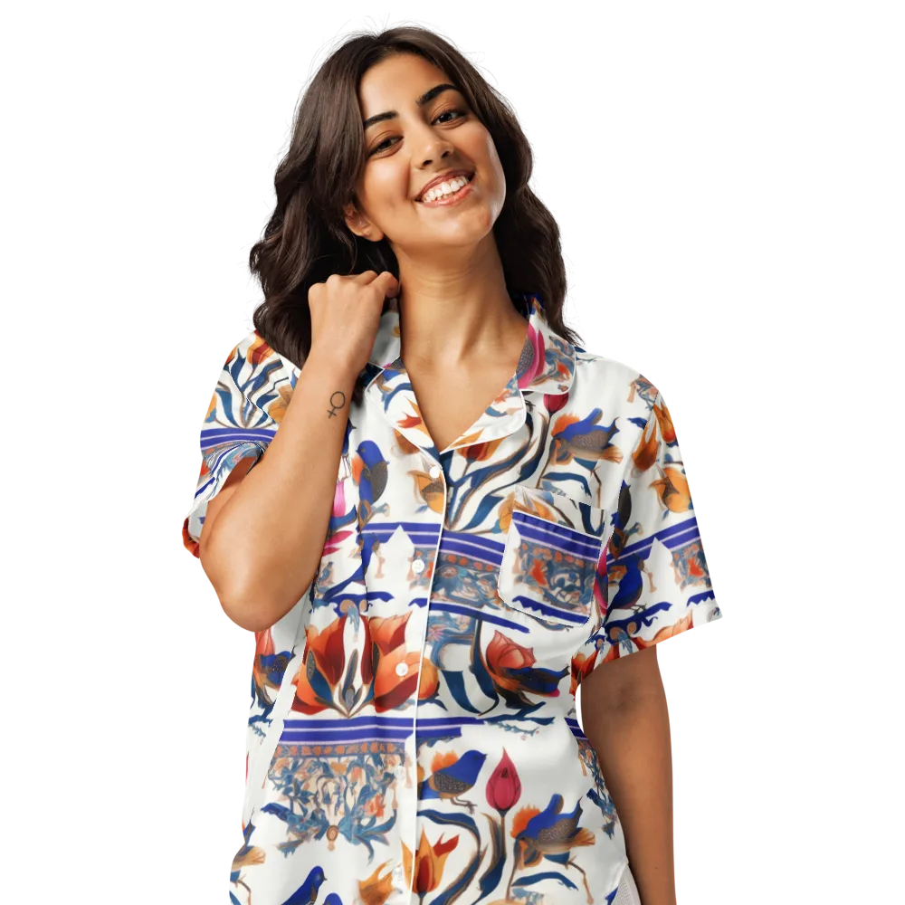 Emberwing Garden on Women's Short Sleeve Pajama Top — Front