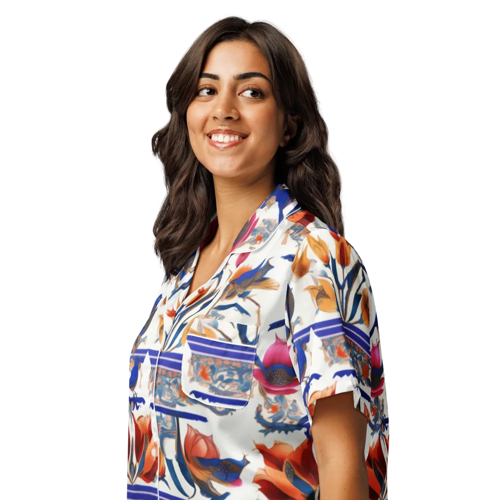 Emberwing Garden on Women's Short Sleeve Pajama Top — Left Front