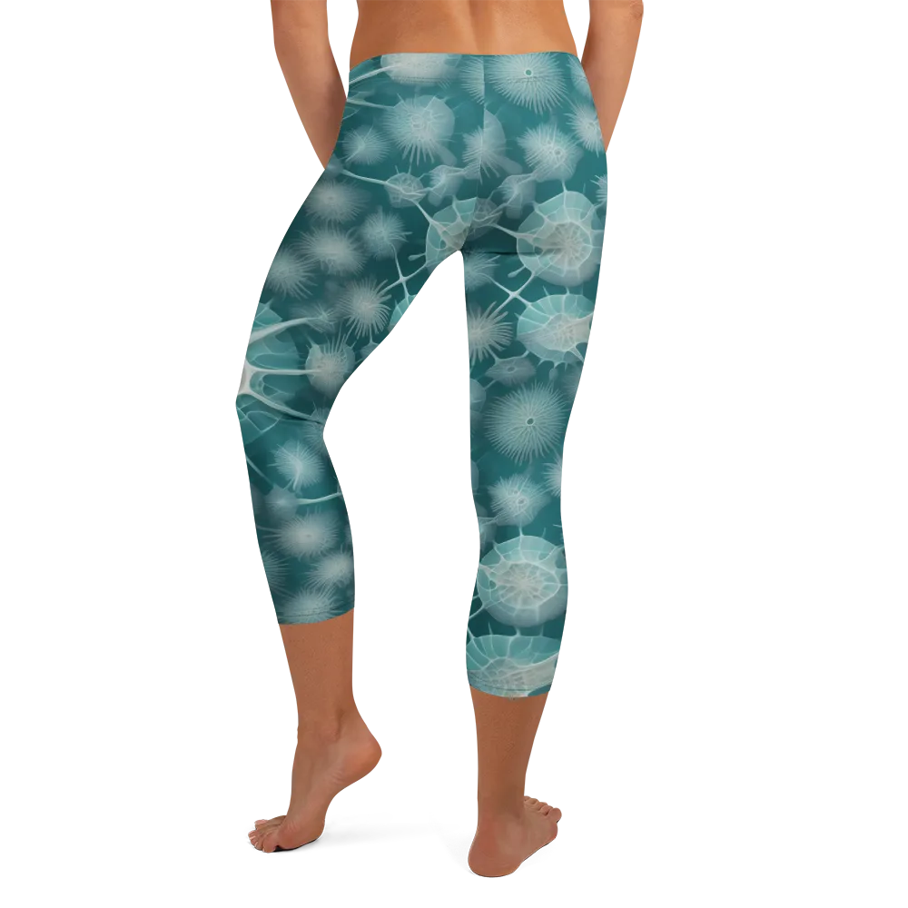 Aqua Radiolaria on Capri Leggings — Back