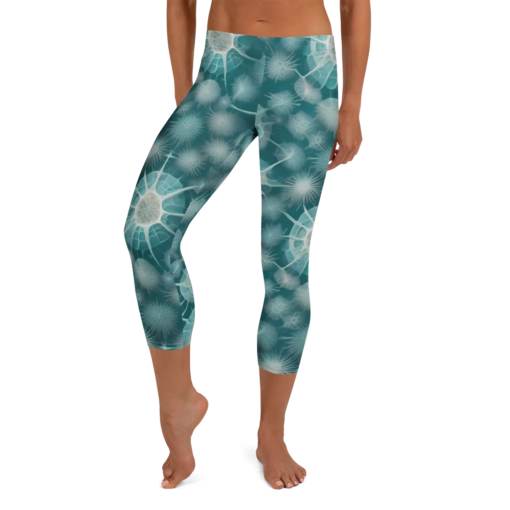 Aqua Radiolaria on Capri Leggings — Front