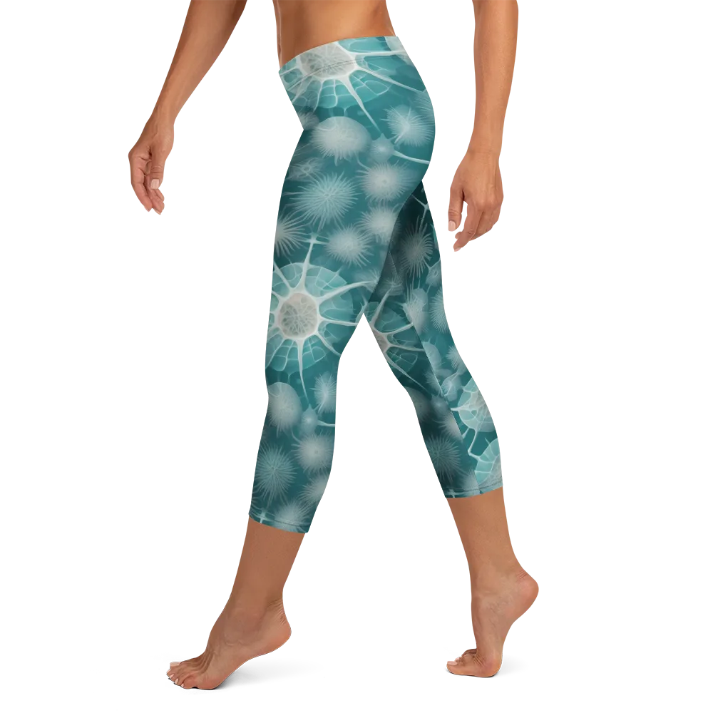 Aqua Radiolaria on Capri Leggings — Left