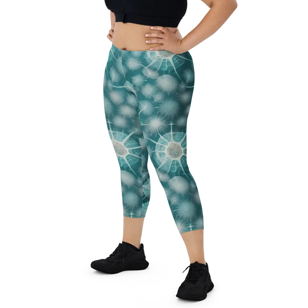 Aqua Radiolaria on Capri Leggings — Front