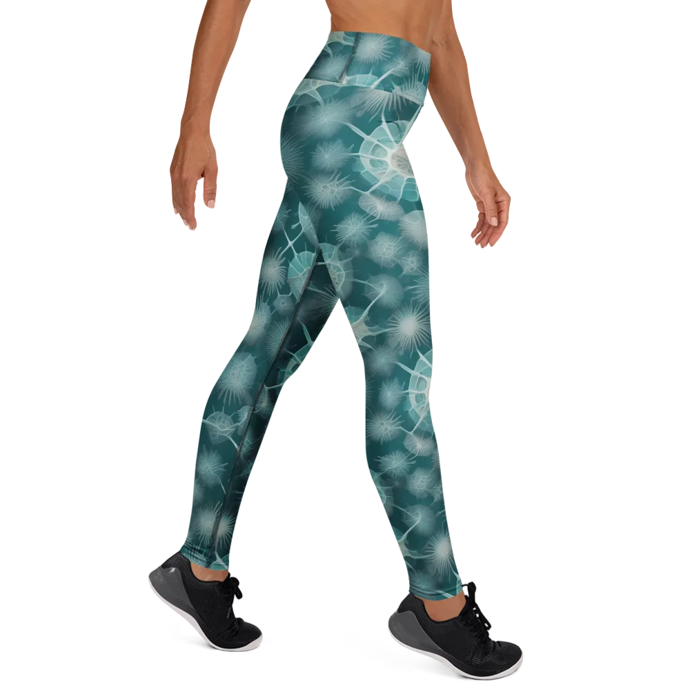 Aqua Radiolaria on Yoga Leggings — Right