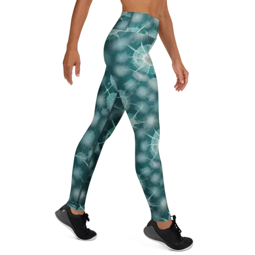Aqua Radiolaria on a Yoga Leggings