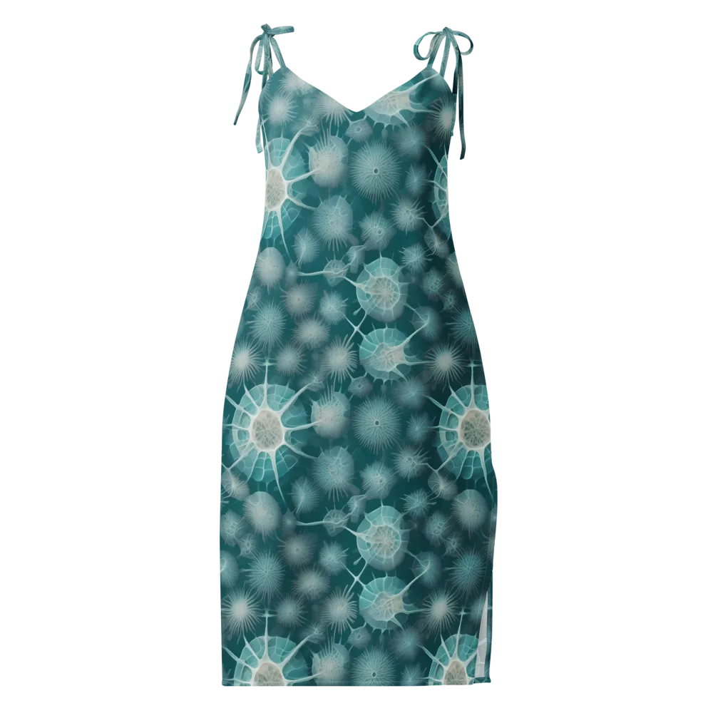 Aqua Radiolaria on Slip Dress — Front