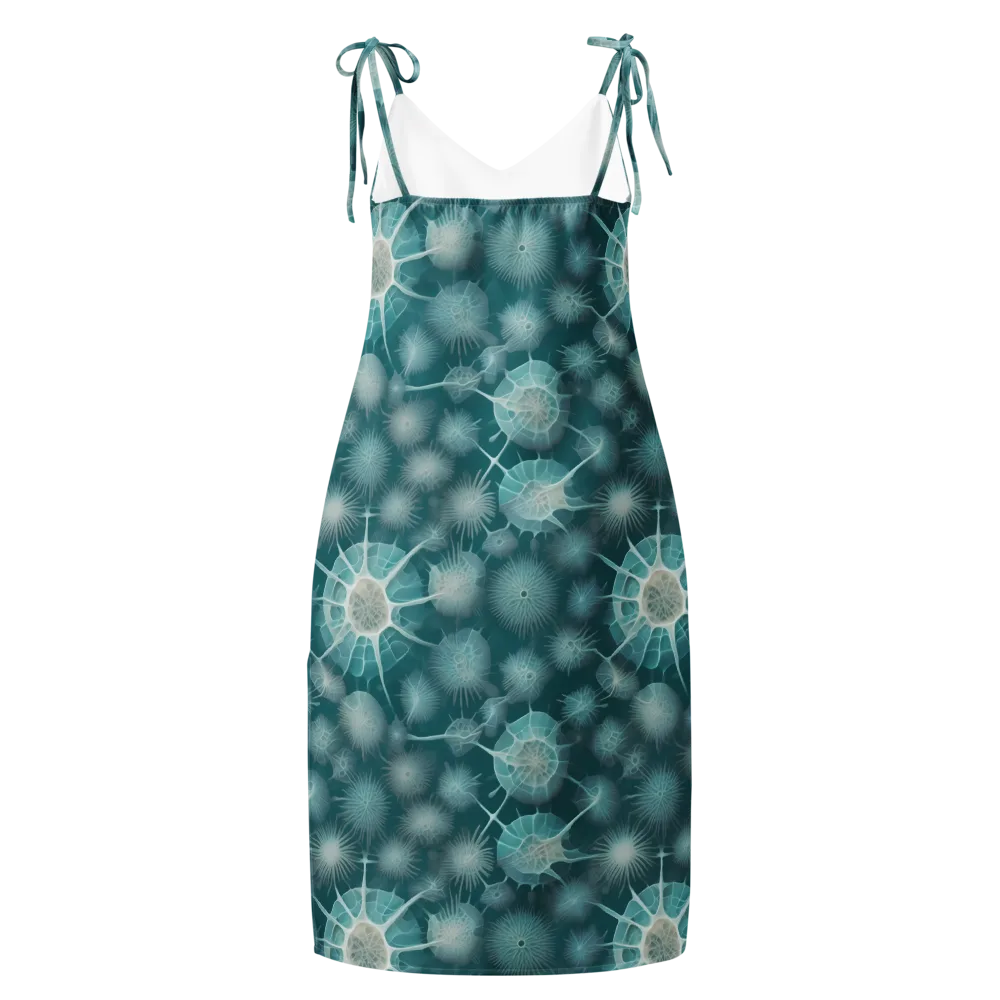Aqua Radiolaria on Slip Dress — Back