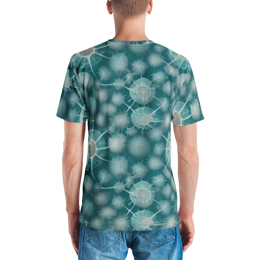 Aqua Radiolaria on Men's Crew Neck T-Shirt — Back