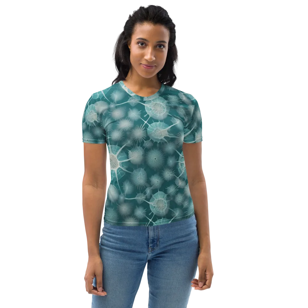 Aqua Radiolaria on Women's Crew Neck T-Shirt — Front