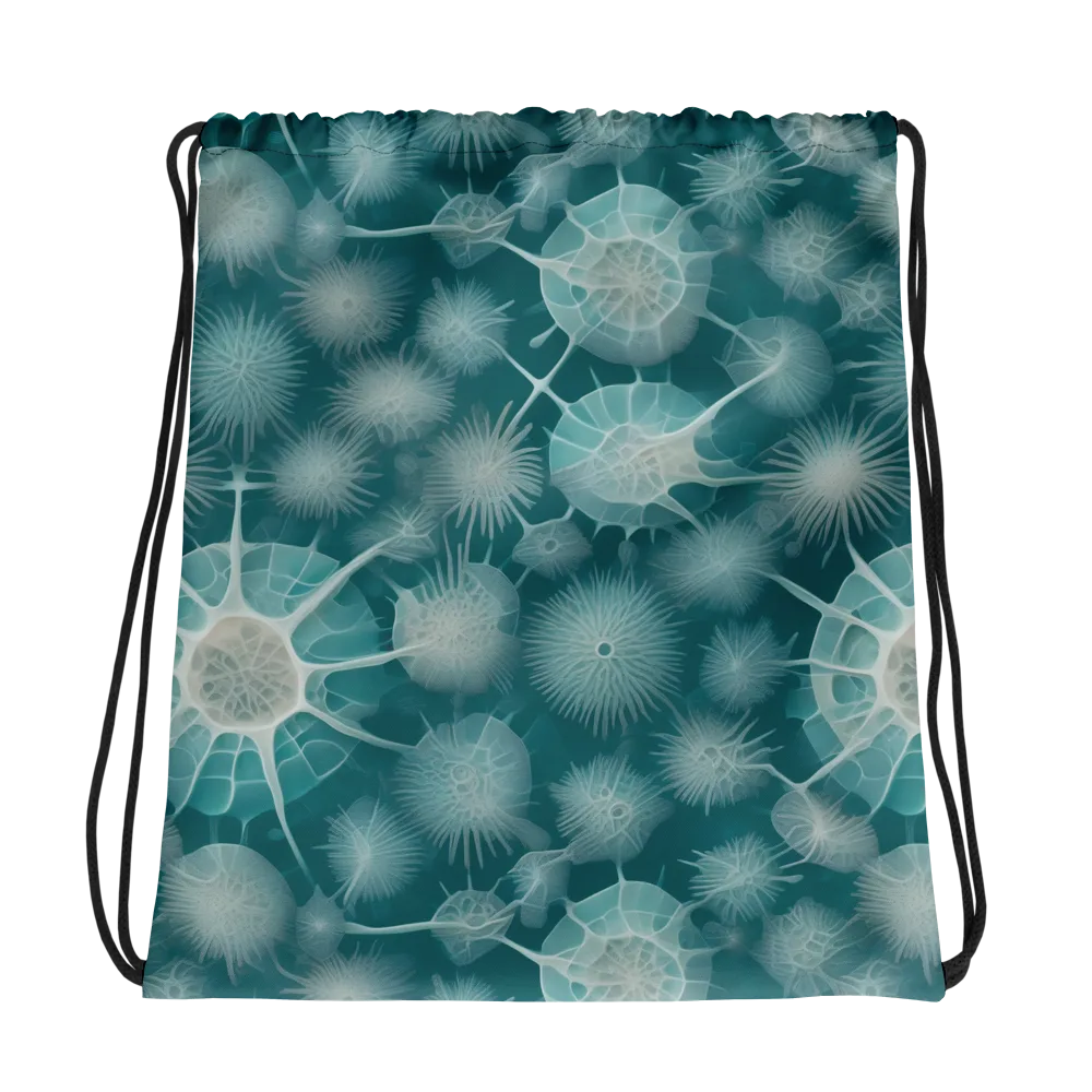 Aqua Radiolaria on Drawstring Bag — Photo