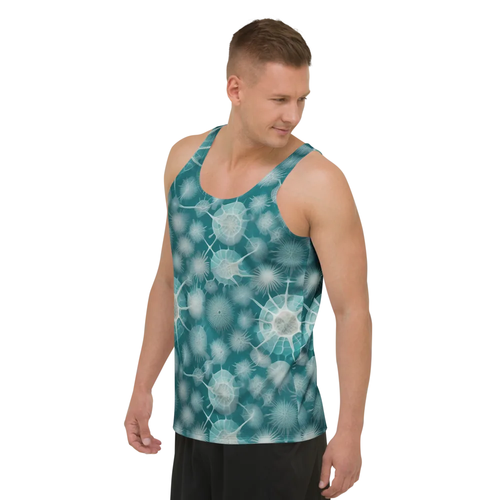Aqua Radiolaria on Men's Tank Top — Left Front