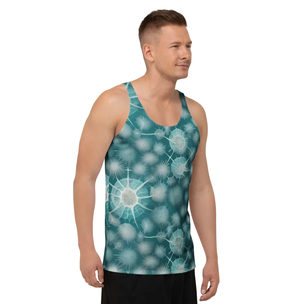 Aqua Radiolaria on Men's Tank Top — Right Front