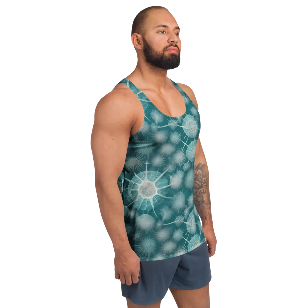 Aqua Radiolaria on Men's Tank Top — Right Front