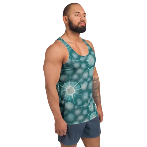 Aqua Radiolaria on a Men's Tank Top