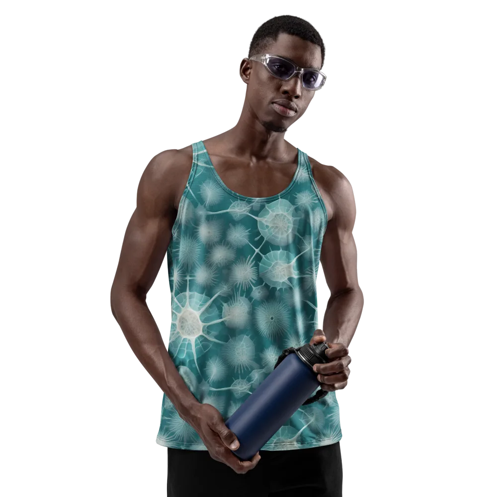 Aqua Radiolaria on Men's Tank Top — Front