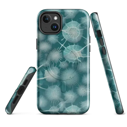 Aqua Radiolaria on a MagSafe Tough Case for iPhone®