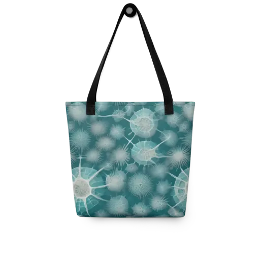 Aqua Radiolaria on a Tote Bag