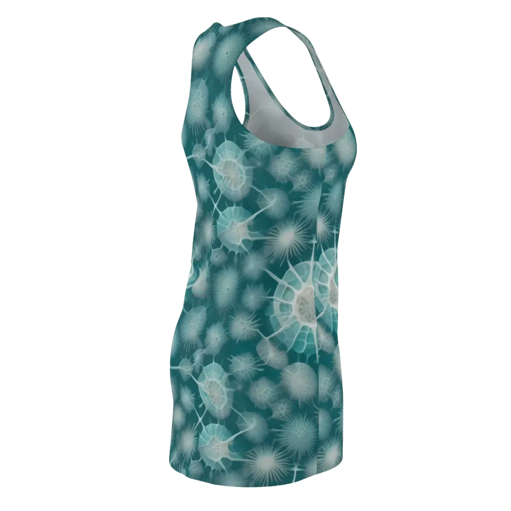Aqua Radiolaria on Racerback Dress — Back Side