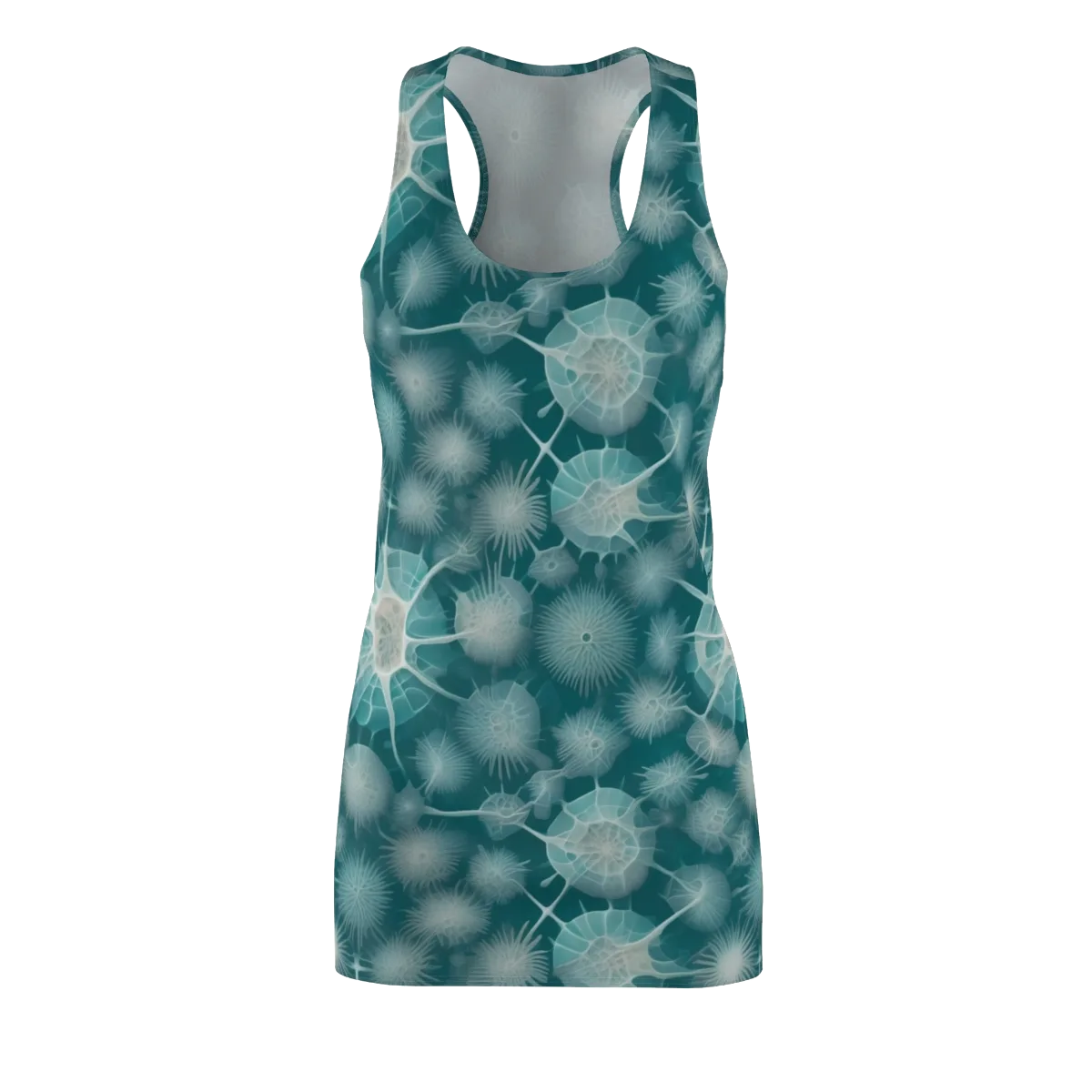 Aqua Radiolaria on Racerback Dress — Front