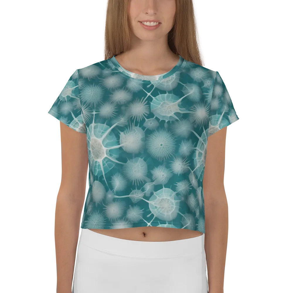 Aqua Radiolaria on Crop Tee — Front