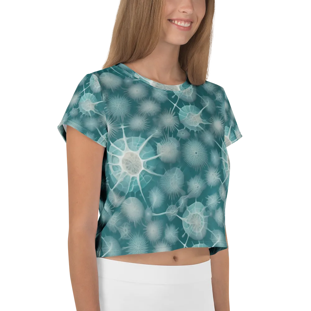 Aqua Radiolaria on Crop Tee — Right