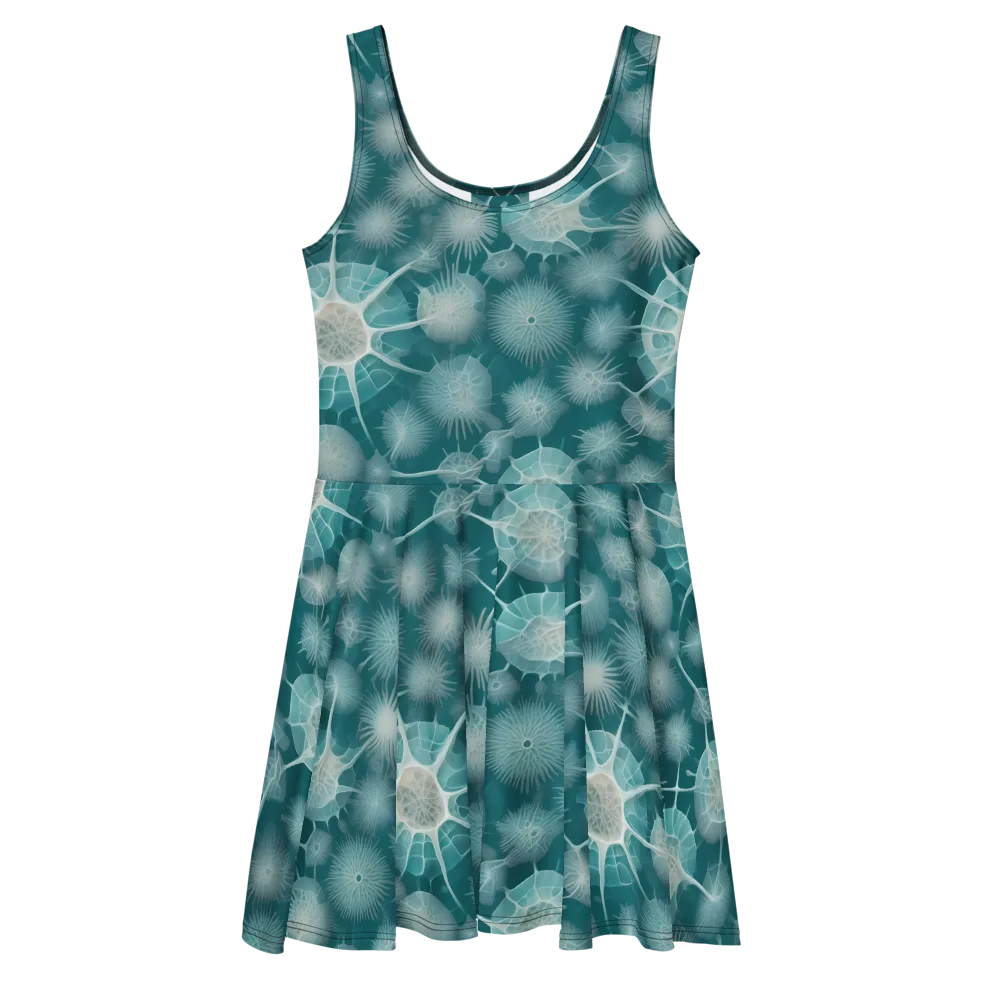 Aqua Radiolaria on Skater Dress — Front
