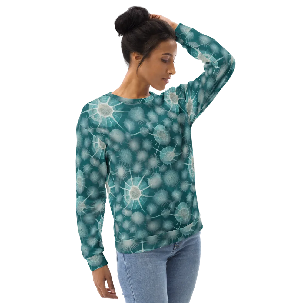 Aqua Radiolaria on Sweatshirt — Right Front