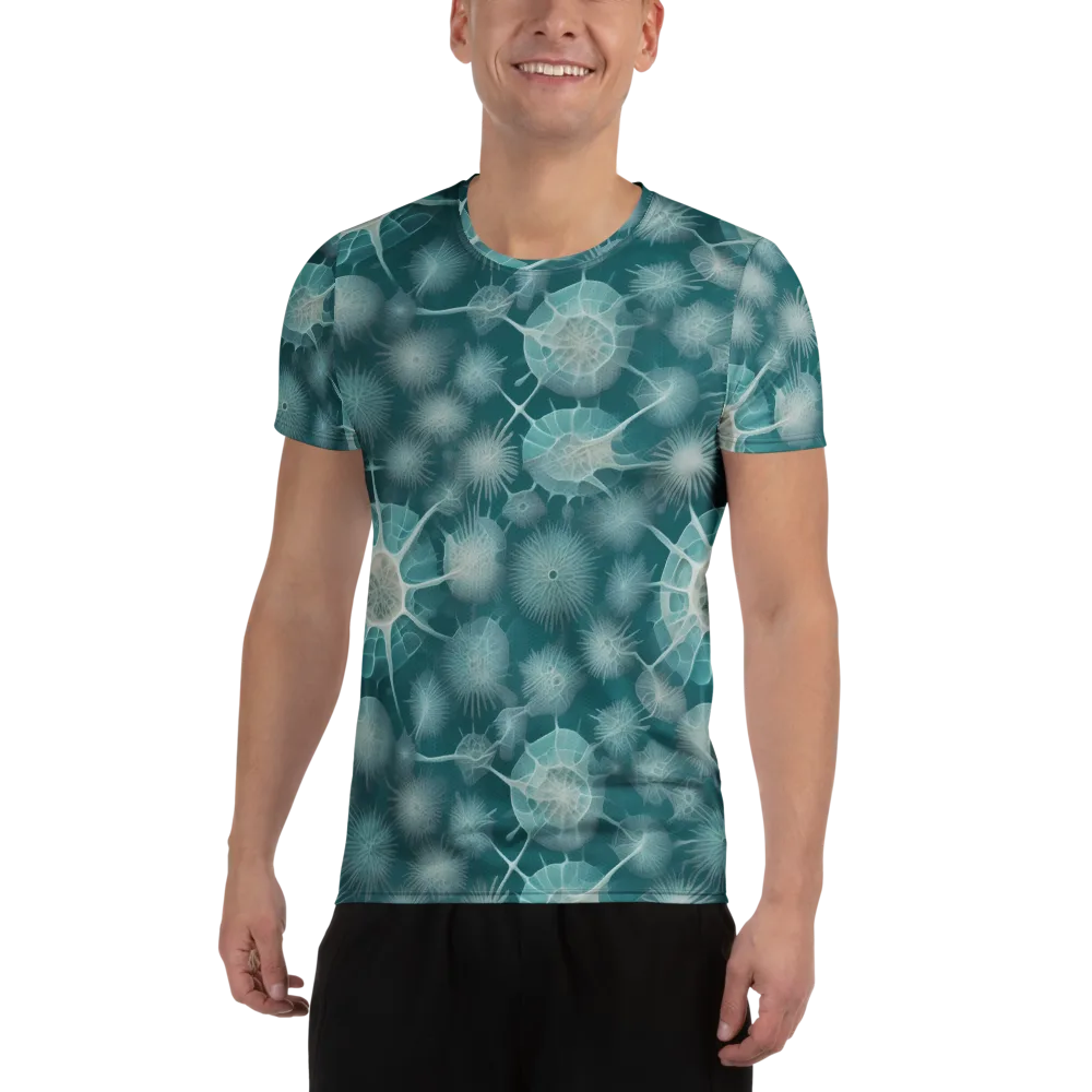 Aqua Radiolaria on Men's Athletic T-Shirt — Front
