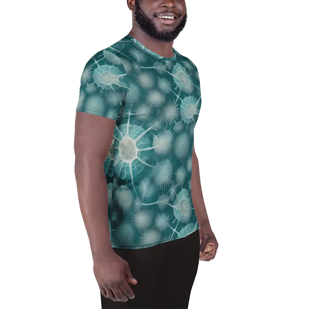 Aqua Radiolaria on Men's Athletic T-Shirt — Right