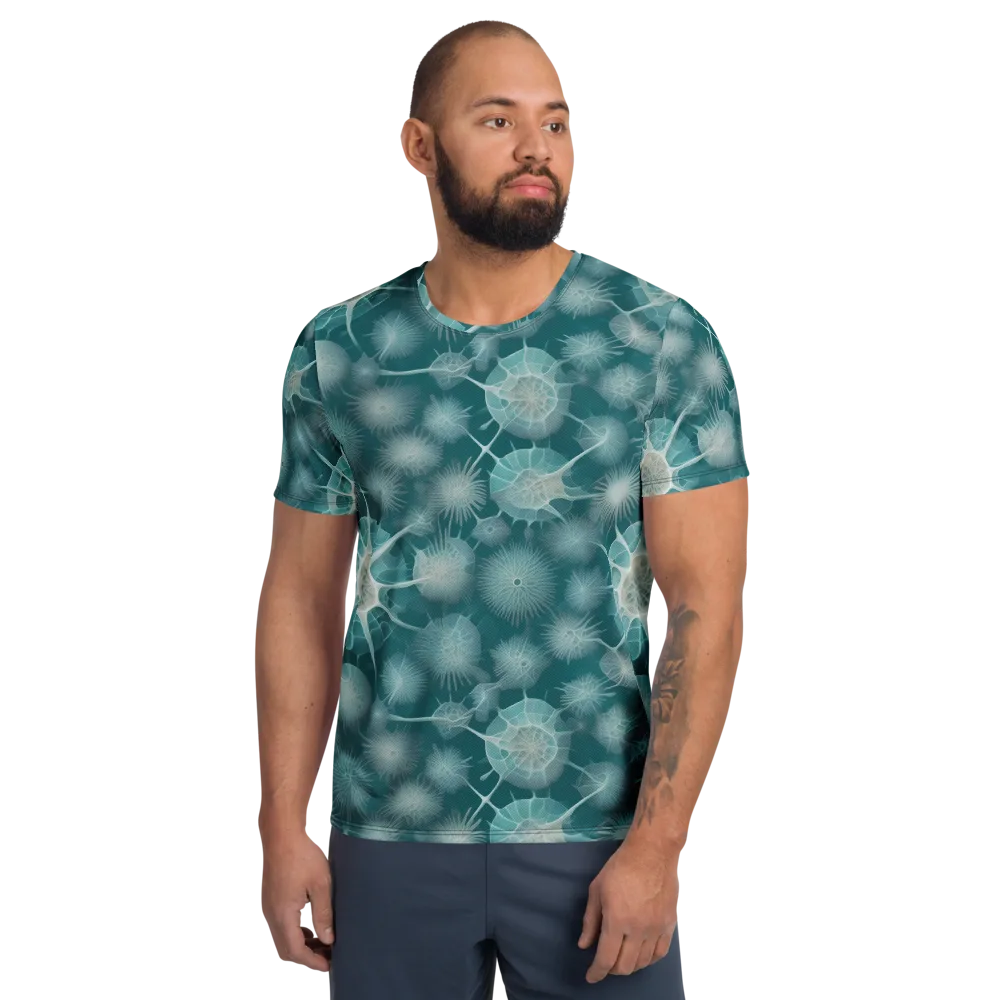 Aqua Radiolaria on Men's Athletic T-Shirt — Front