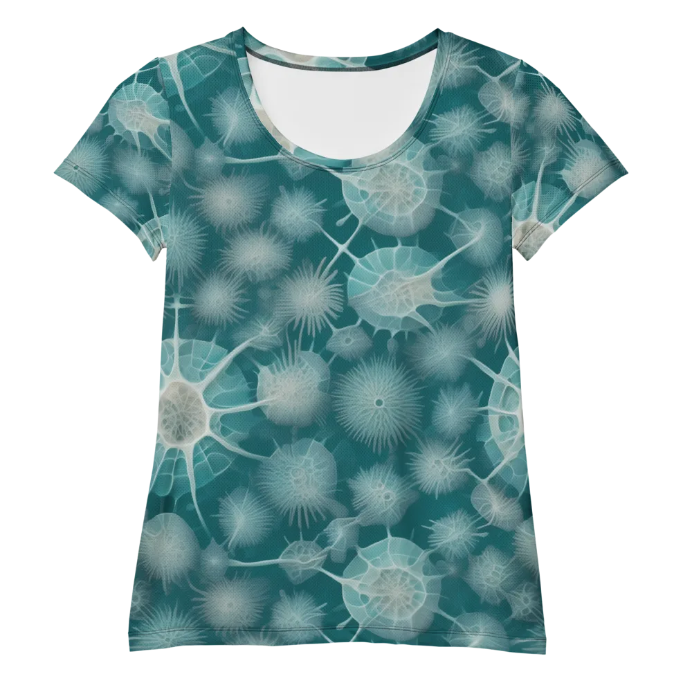Aqua Radiolaria on Women's Athletic T-Shirt — Front